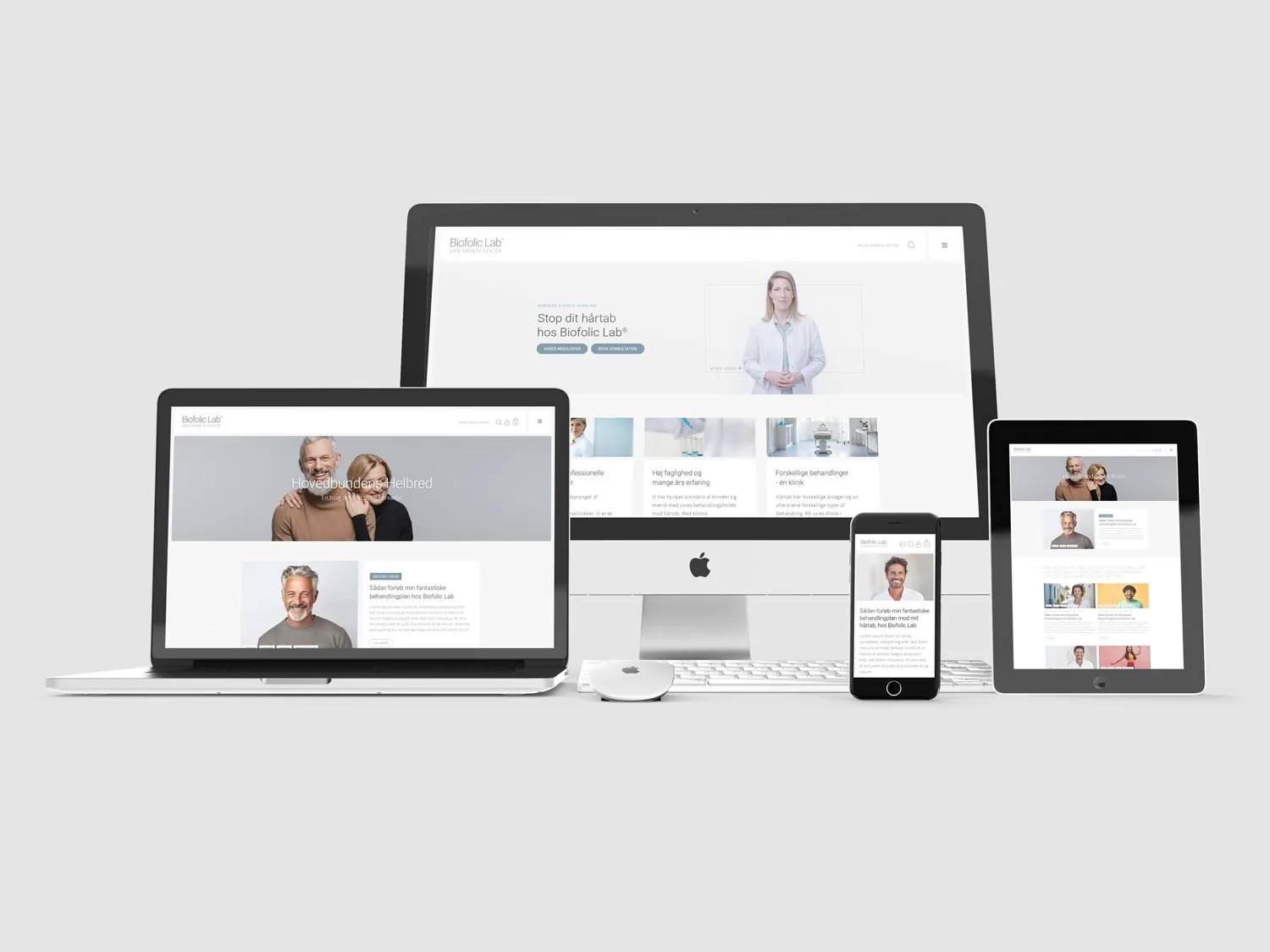 Biofolics website med produkter og behandlingsforløb